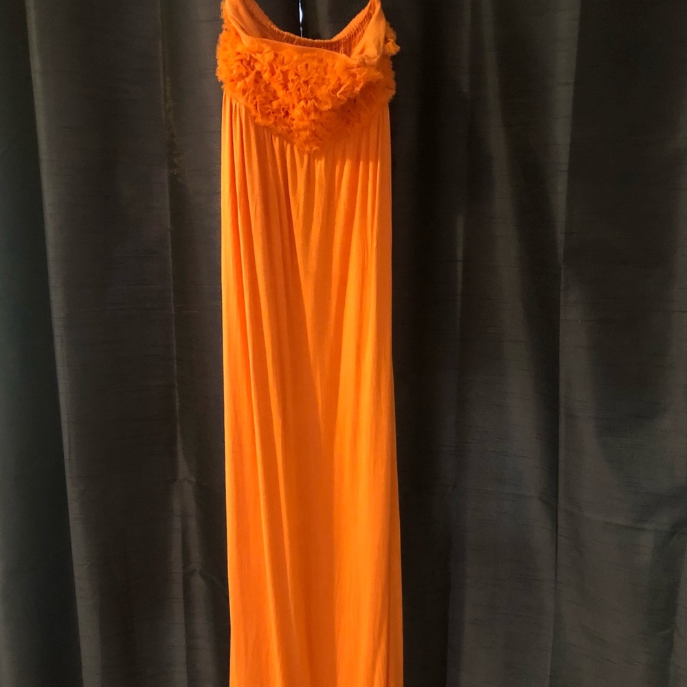Orange Ruffle Top Maxi from Neiman Marcus